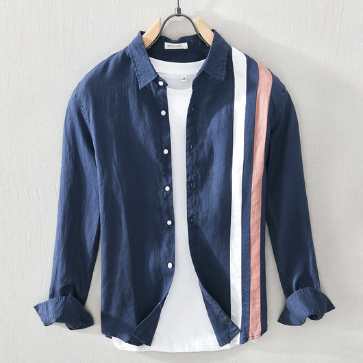 Camisa de Lino Casual para Hombre - Manga Larga Suelta Talla Grande - Image 2
