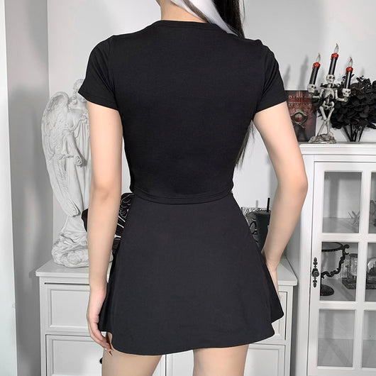 Blusa Corta Crop Top de Cintura Alta con Manga Corta - Image 3