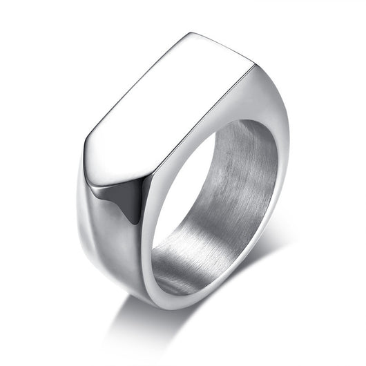 Anillo Cuadrado de Acero Inoxidable Negro para Hombre - Estilo Rock Vintage Hip Hop - Image 11