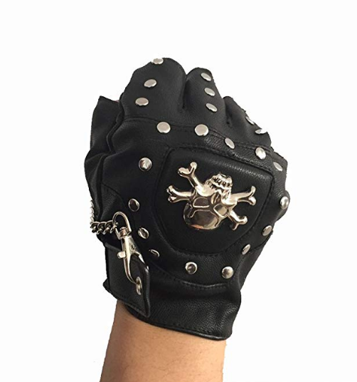 Guantes de Cuero PU Punk Hip-Hop con Remaches Dedos Cortados - Image 3