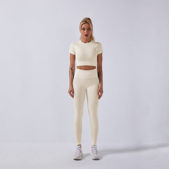 Conjunto Deportivo Mujer Yoga Sin Costuras - Diseño Seamless Ajustado