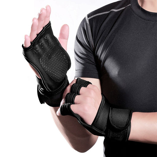 Guantes de Levantamiento de Pesas Antideslizantes de Medio Dedo - Image 3