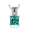 Collar Rectangular de Esmeralda Verde Nano en Plata 925