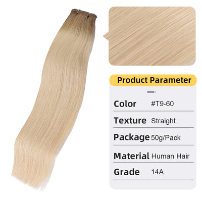 Extensión de Cabello Tejido a Mano Segunda Generación - Cabello Natural Blanco - Image 12