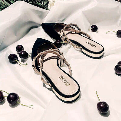 Sandalias Casuales para Mujer con Punta Afilada y Tacón Bajo con Remaches - Image 5