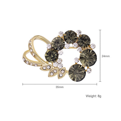 Broche Temperamento Coreano con Diamante Negro Incrustado - Image 9