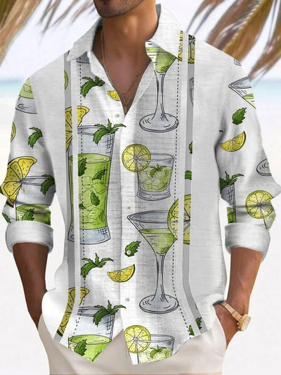 Camisa de Manga Larga con Estampado Degradado para Hombre - Image 6