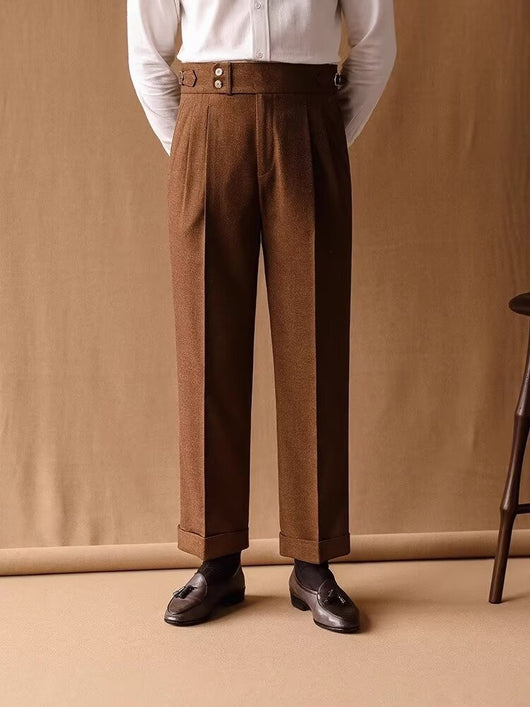 Pantalones de Invierno Rectos Cintura Alta para Hombre con Hebillas Parisinas - Image 33