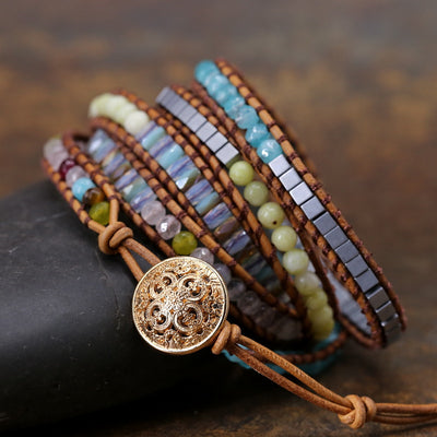 Pulsera de Cuentas Tianhe Piedra Natural Retro - Image 2