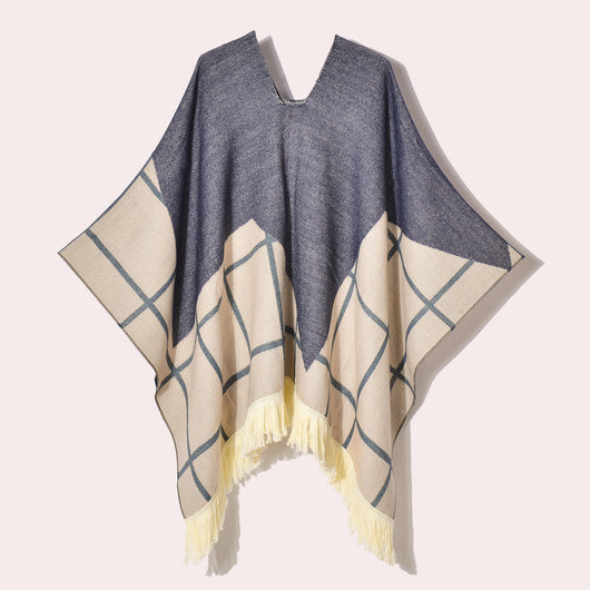 Poncho Denim Estilo Western con Flecos - Abrigo Cálido Unisex para Exteriores - Image 14