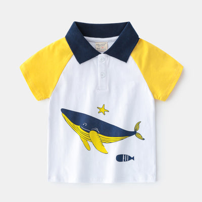 Camiseta Infantil Casual Cuello Solapa Manga Corta Slim - Image 5