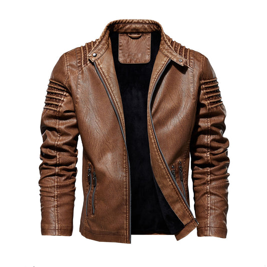 Chaqueta de Cuero Premium Talla Grande - Estilo Europeo y Americano