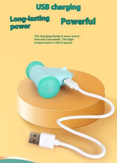 Blue smart cat toy with teal wheels and an attached light blue feather wand, plus a butterfly attachment with bell. - Image 10