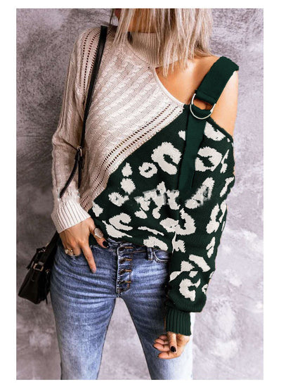 Suéter Leopardo de Cuello Alto con Detalles Calados - Image 12