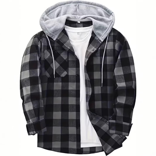 Sudadera Hoodie Cuadros para Hombre - Manga Larga