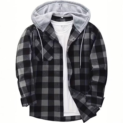 Sudadera Hoodie Cuadros para Hombre - Manga Larga