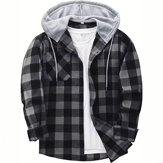 Sudadera Hoodie Cuadros para Hombre - Manga Larga