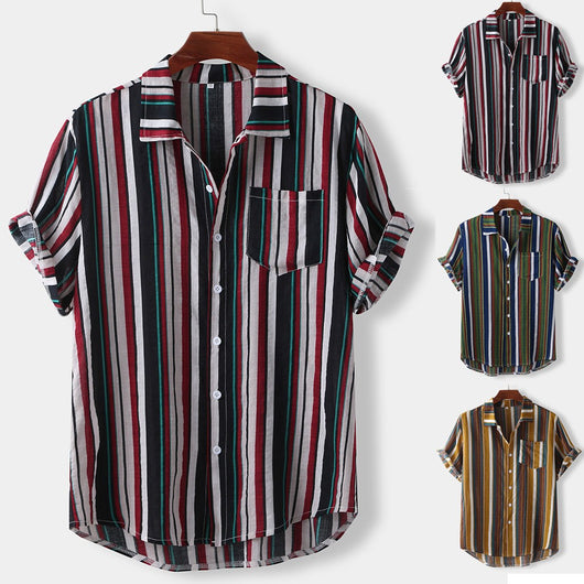 Camisa Casual de Rayas Hawaianas - Image 3