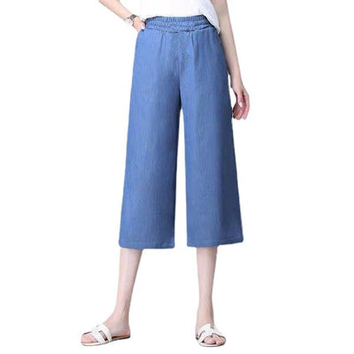 Pantalones Lyocell de Pierna Ancha Cintura Alta para Mujer - Image 4