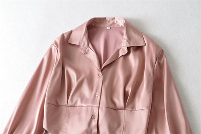 Blusa Ejecutiva con Cintura Anudada y Mangas Globo - Image 16