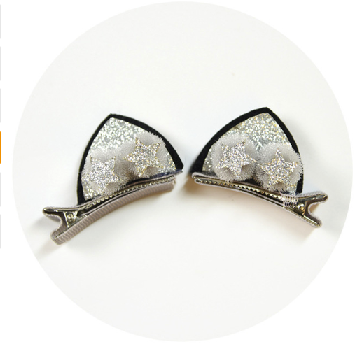 Set de 2 Clips Decorativos para Niñas - Flores Brillantes Arcoíris con Orejas de Gato y Conejo - Image 6