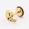 Skull Head Men's Titanium Steel Hypoallergenic Stud Earrings Golden