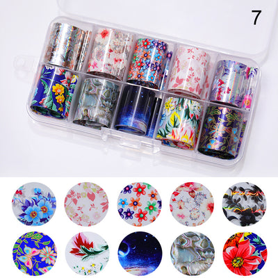 Papel Transfer Láser para Uñas - 50 Stickers Estrella en 10 Colores Variados - Image 7