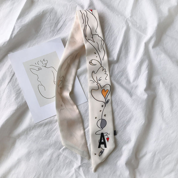 Pañuelo de Seda con Asa - Cinta Versátil para Cabello y Accesorios - Image 29