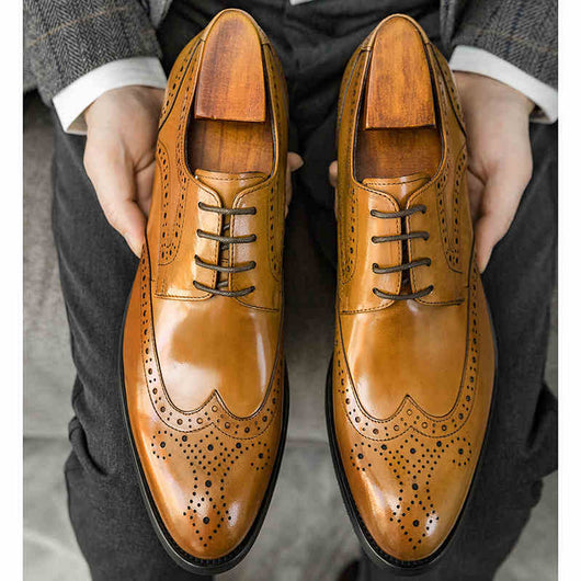Zapatos Oxford Punta Fina de Cuero Artesanal para Hombre - Image 3
