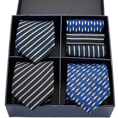 Conjunto Ejecutivo: Corbata a Rayas y Pañuelo de Bolsillo - Image 19