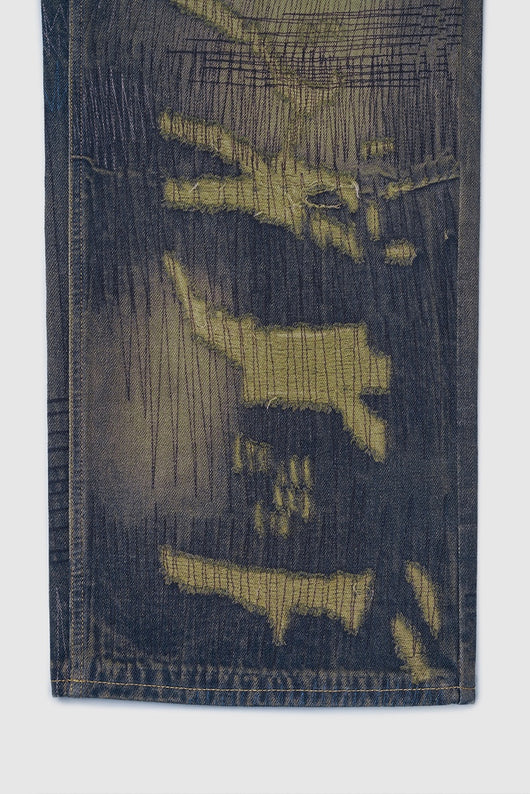 Pantalones Denim Ancho Estilo Urbano Americano con Estampado para Hombre - Image 17