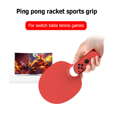 Blue and red table tennis racket grips for Nintendo Switch Joy-Con controllers, with a white ping pong ball. - Image 6