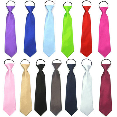 Corbata Elástica para Niños - Color Liso y Nudo Hecho