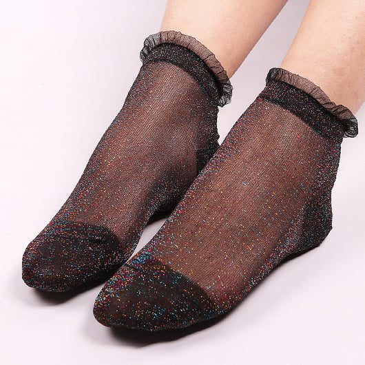Calcetines de Encaje Brillante para Mujer - Image 11