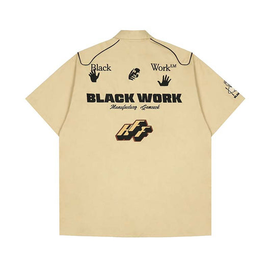 Camisa Suelta con Bordado de Letras para Hombre - Image 3