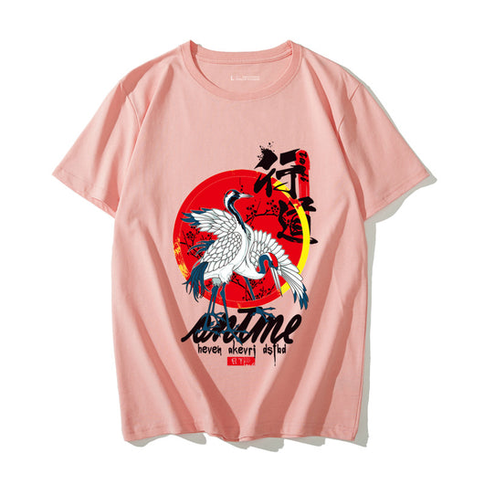 Camiseta suelta estampada con diseño de olas para hombre - Image 10