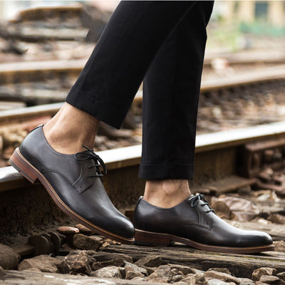 Zapatos Derby Ejecutivos de Cuero con Cordones - Estilo Británico Versátil - Image 3