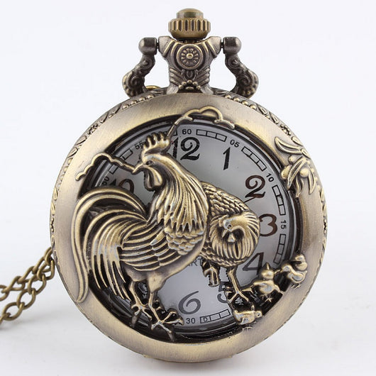 Reloj de Bolsillo Vintage con Cadena de Animales - Image 8