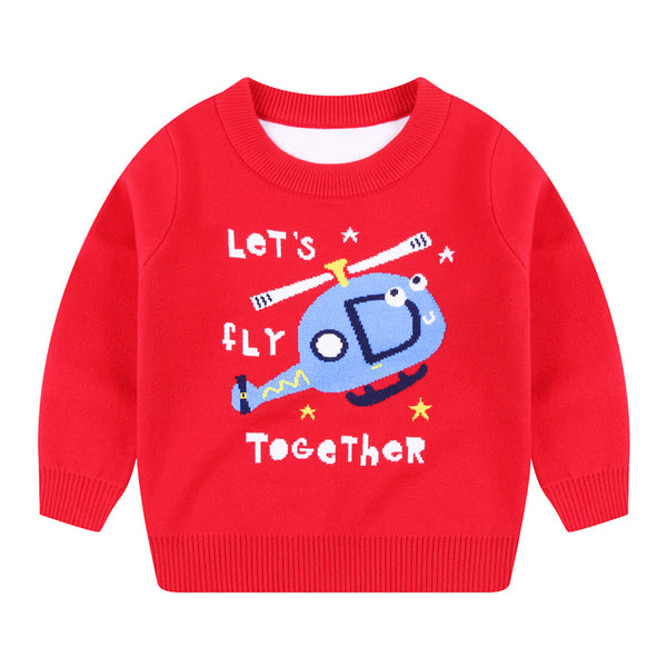 Suéter Tejido de Algodón Cálido para Niño - Diseño Trendy