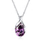 2014 New Arrival 925 Sterling Plateado Pendant Shiny Plateado Necklace with AAA Zircon Austrian crystals Jewelry for women RJ141 Violet Plateado 30%