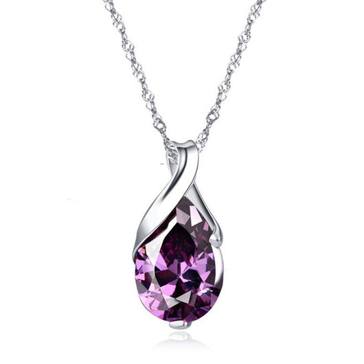 Collar de Plata 925 con Cristales Austriacos AAA - Colgante Brillante para Mujer