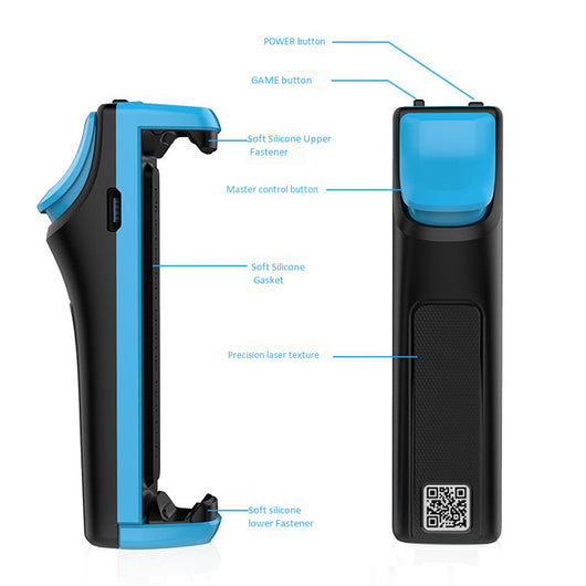 Pair of black and blue Bluetooth game buttons for mobile phones, featuring a trigger design for enhanced gaming. - Image 11