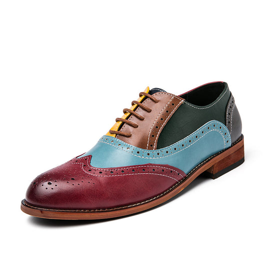 Zapatos Brogues Estilo Británico con Cordones y Detalles en Contraste para Hombre - Image 7