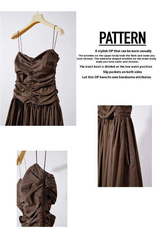 Vestido Plisado de Algodón con Escote V y Cintura Ajustable - Image 9