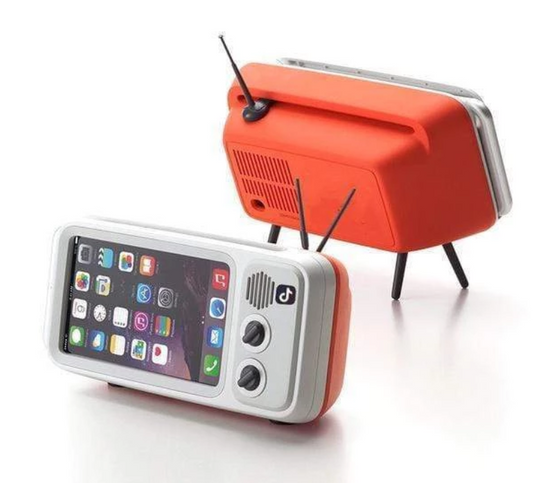 Parlante Bluetooth Retro con Soporte para Teléfono