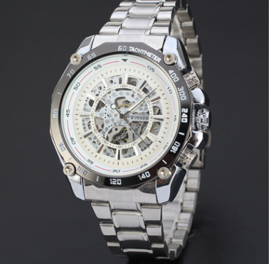 Reloj Automático de Acero Inoxidable con Diseño Hueco y Correa Metálica