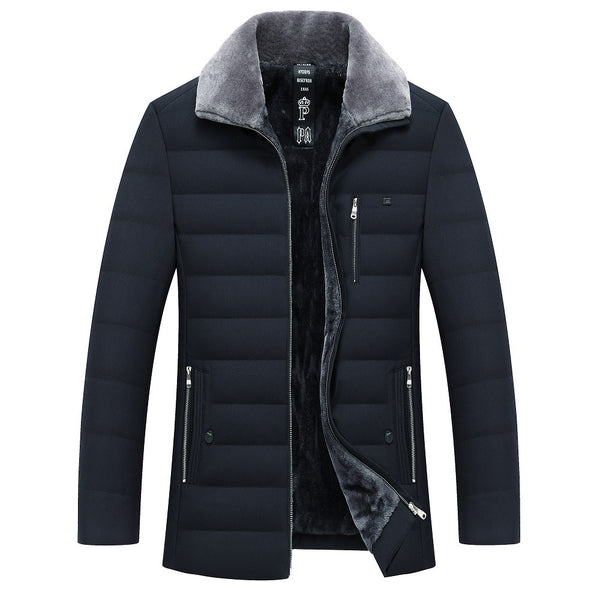 Chamarra Acolchada de Invierno para Hombre con Forro de Felpa