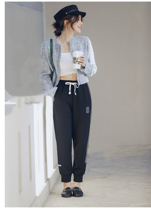 Pantalones Deportivos Cintura Alta Elástica Holgados para Mujer