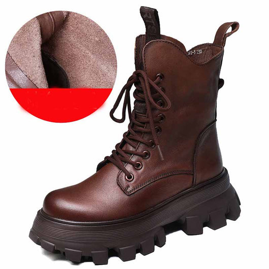 Botas Martin Plataforma Ligera con Espuma de Cuero - Comodidad Todo el Día - Image 9