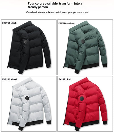 Chaqueta Acolchada de Algodón para Hombre - Calidez Simple y Duradera - Image 5